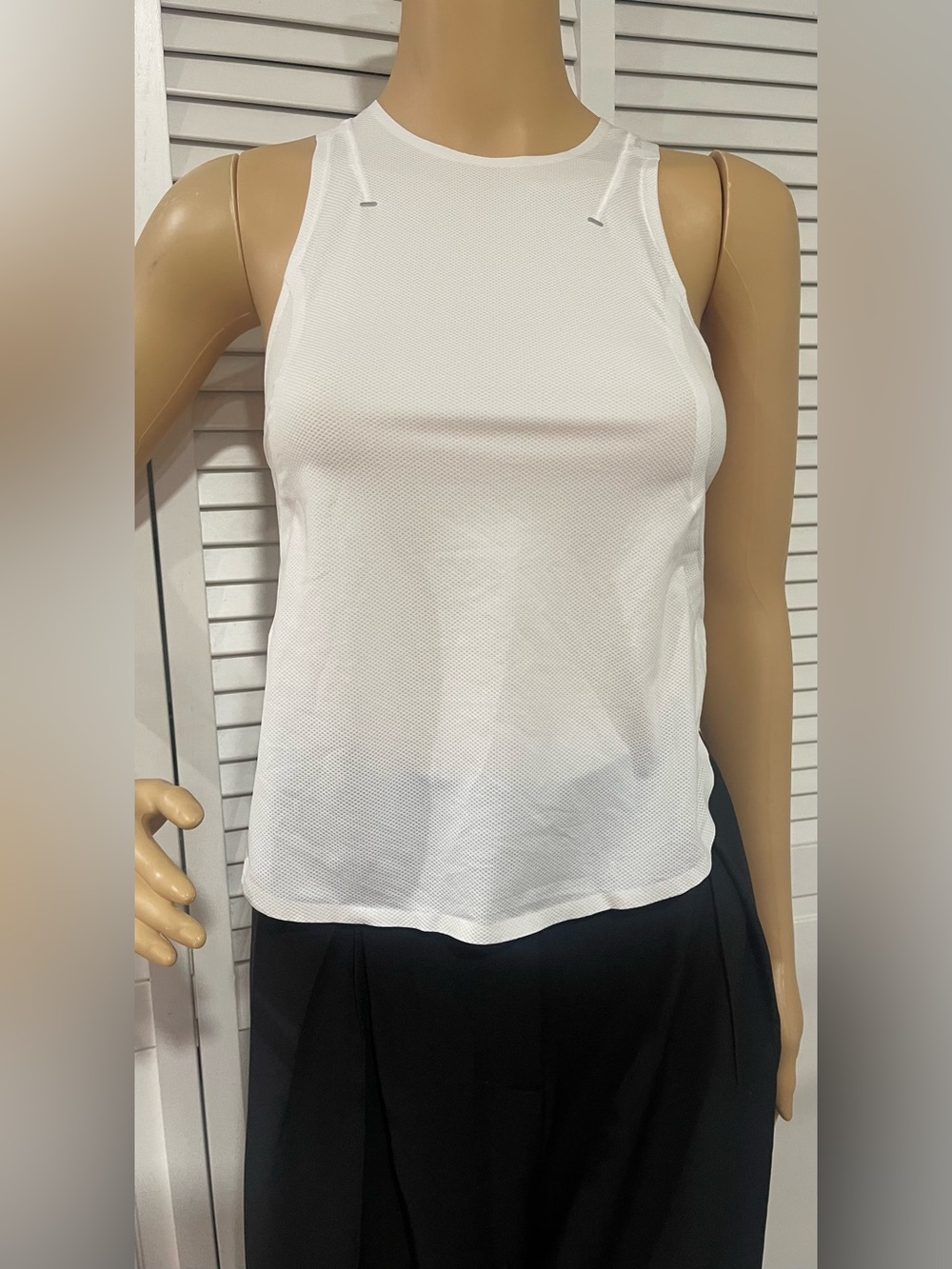 lululemon athletica White Mesh High-Neck Tank Top